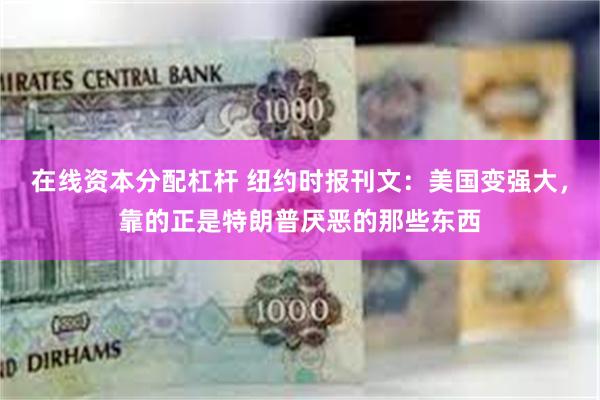 在线资本分配杠杆 纽约时报刊文：美国变强大，靠的正是特朗普厌恶的那些东西