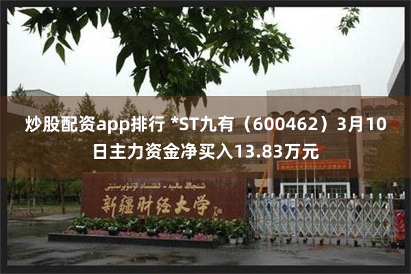 炒股配资app排行 *ST九有（600462）3月10日主力资金净买入13.83万元