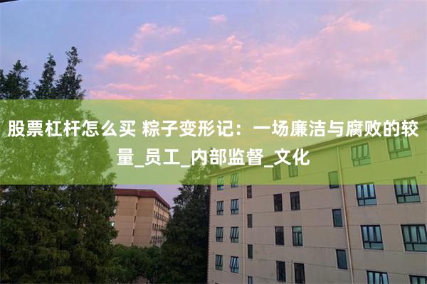 股票杠杆怎么买 粽子变形记：一场廉洁与腐败的较量_员工_内部监督_文化