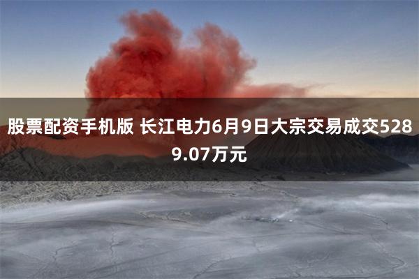 股票配资手机版 长江电力6月9日大宗交易成交5289.07万元