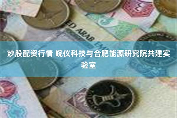 炒股配资行情 皖仪科技与合肥能源研究院共建实验室