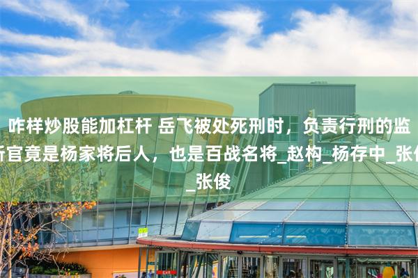 咋样炒股能加杠杆 岳飞被处死刑时，负责行刑的监斩官竟是杨家将后人，也是百战名将_赵构_杨存中_张俊